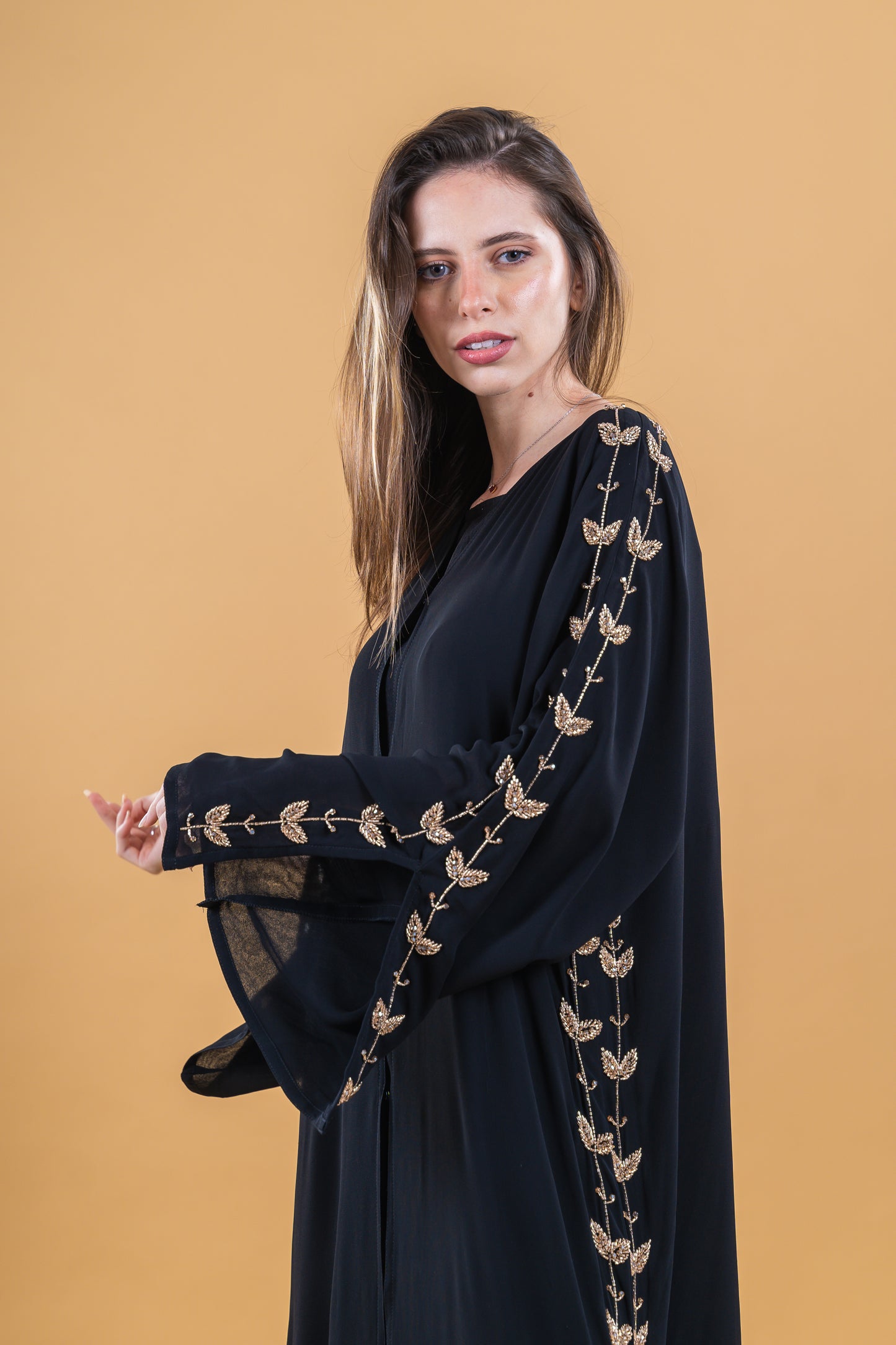 Floral Embellished Sleeve Abaya