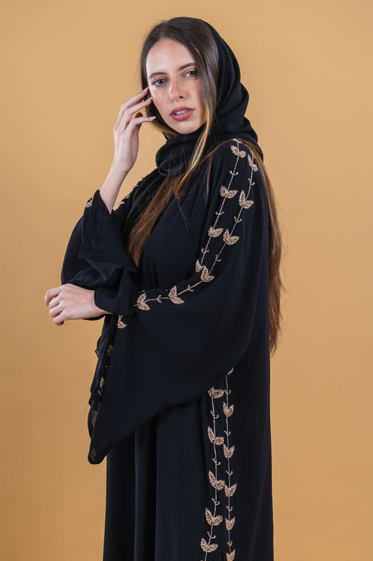 Floral Embellished Sleeve Abaya