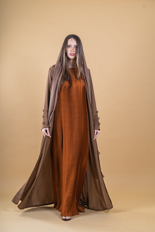 Pleated Abaya Set