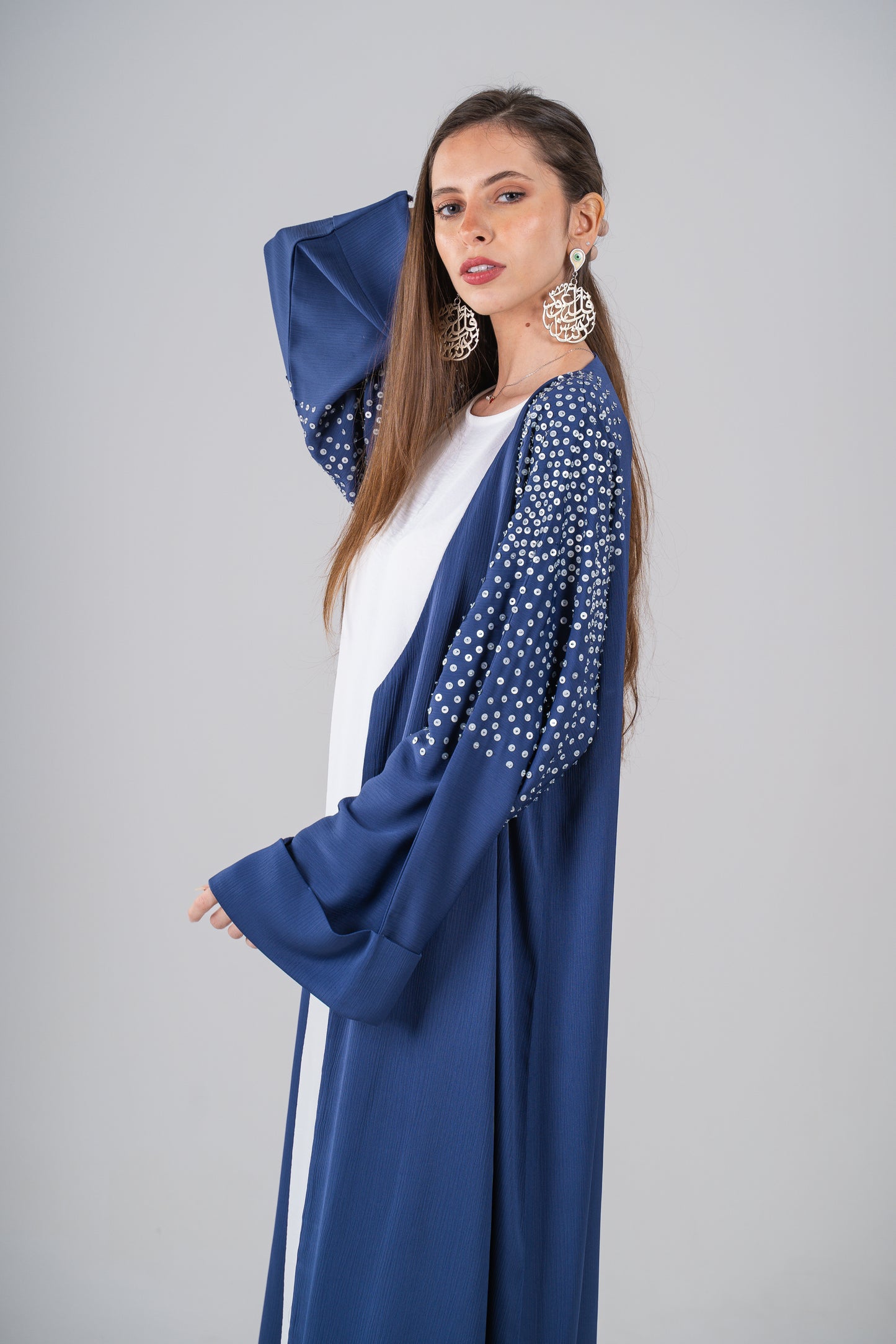 Sleeve Embellished Abaya Set