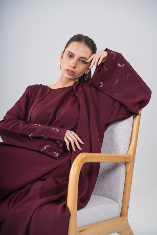 Maroon Moon Abaya Set