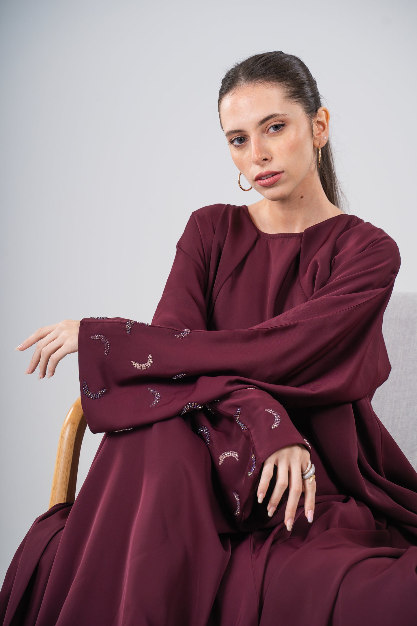 Maroon Moon Abaya Set