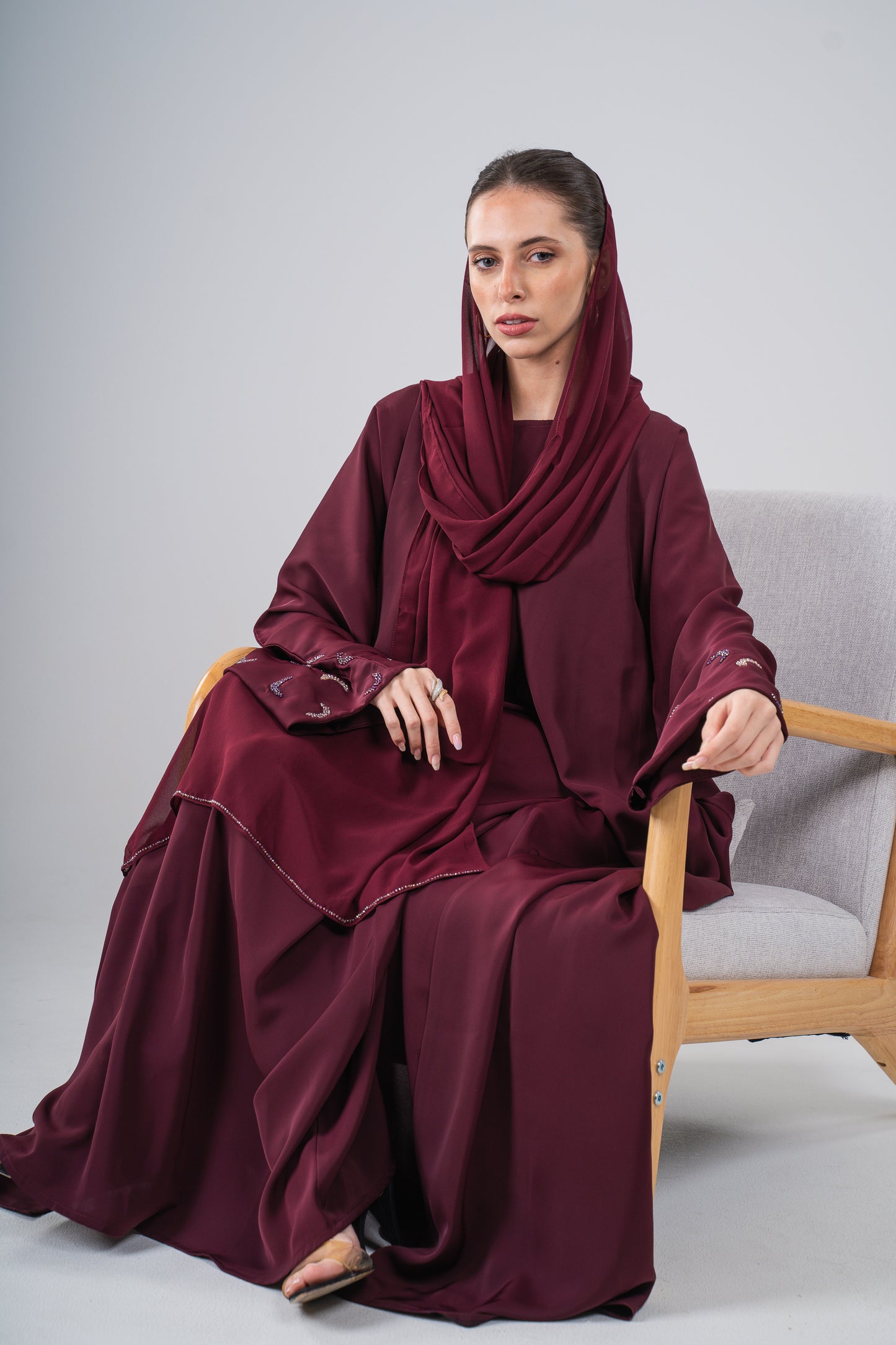 Maroon Moon Abaya Set