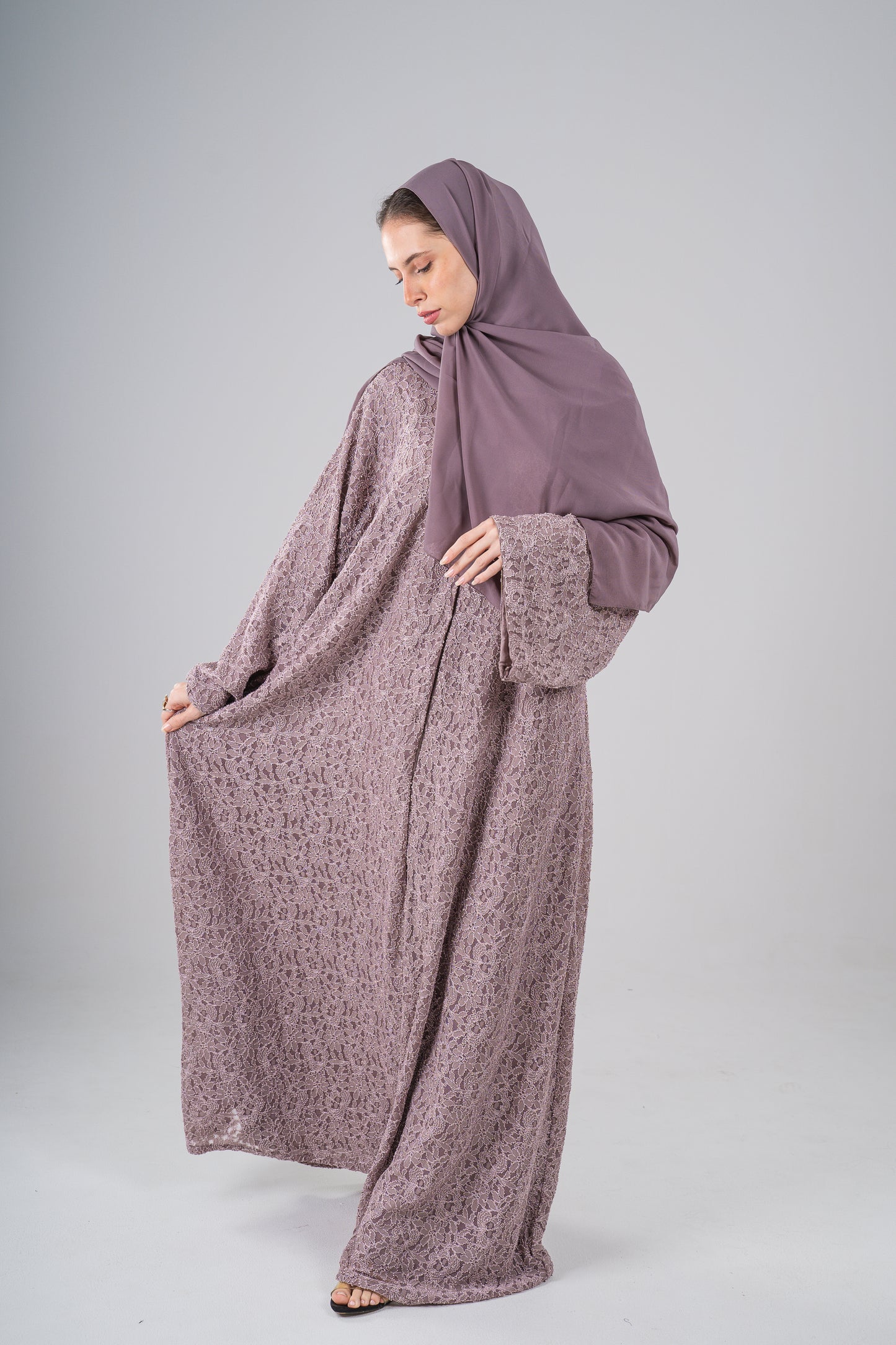 Lace Abaya Mauve