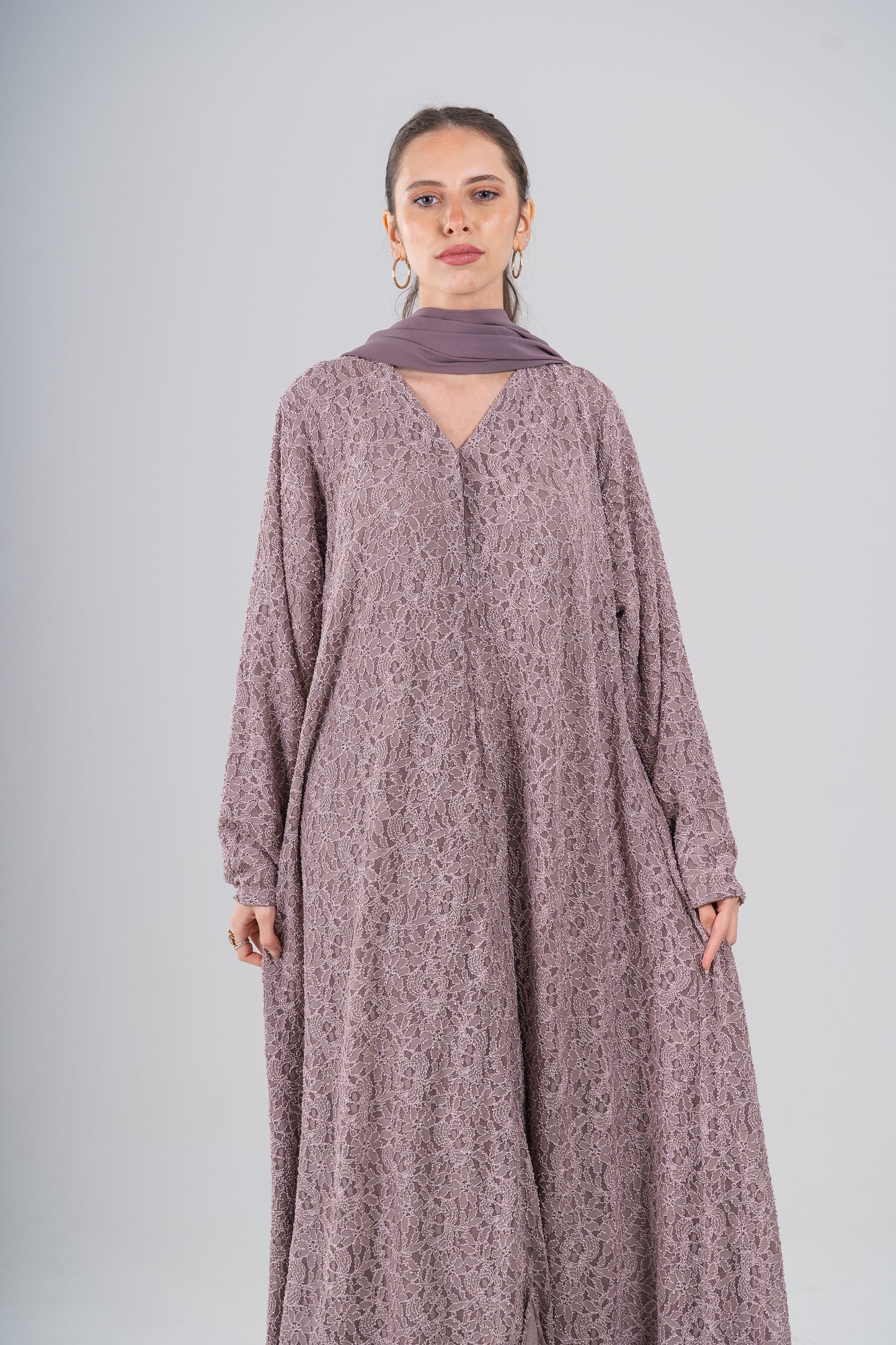 Lace Abaya Mauve