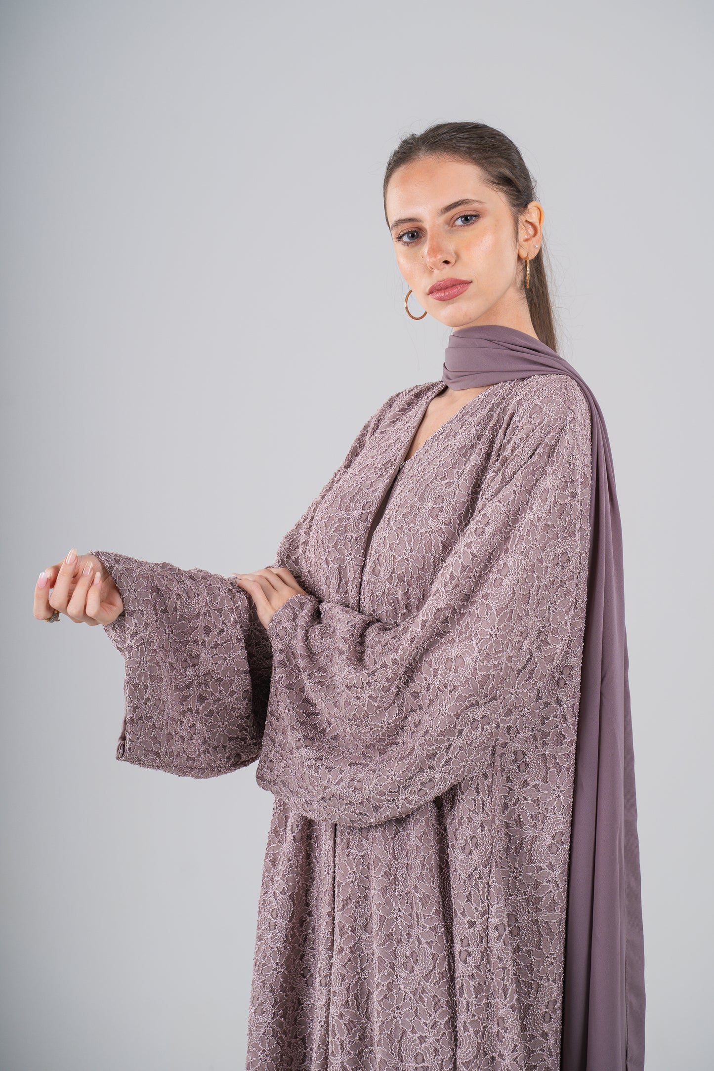 Lace Abaya Mauve